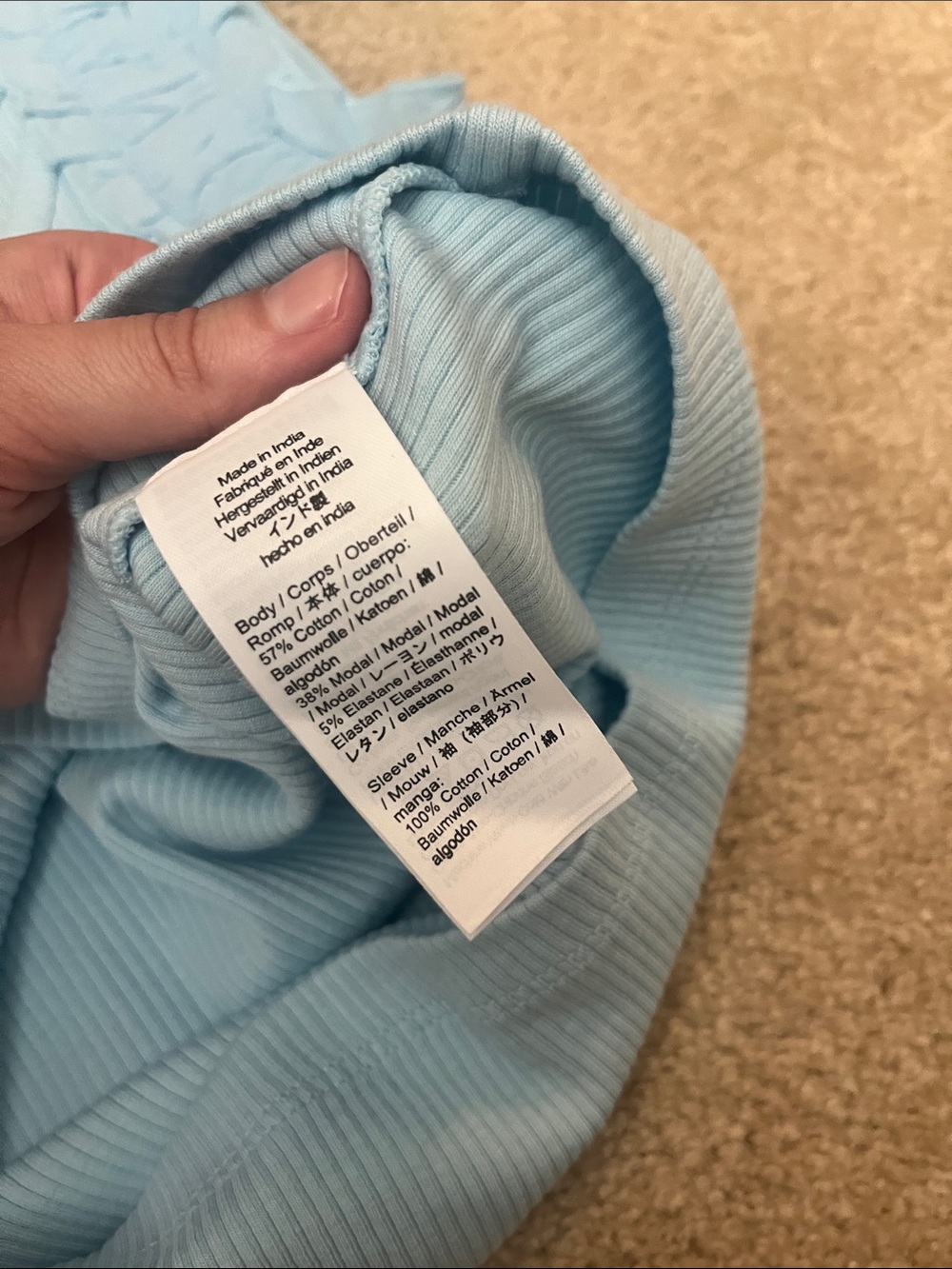 J. Crew Light Blue Ribbed Ruffle-Shoulder Tank - Picture 3 of 3